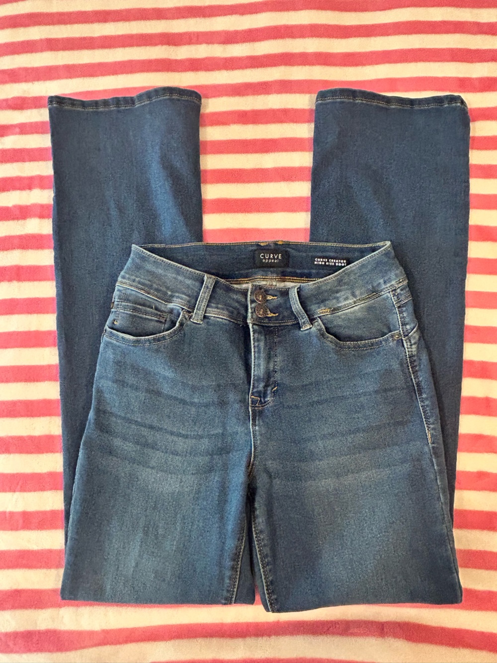 Flattering High-Rise Bootcut Blue Women's Jeans